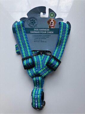 Greenbrier Kennel Club Adjustable Blue-Green Dog Harness - Medium